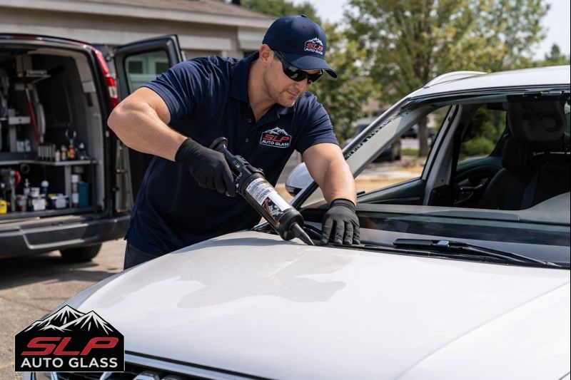 Audi windshield replacement by SLP Auto Glass technician in Lakewood and Denver