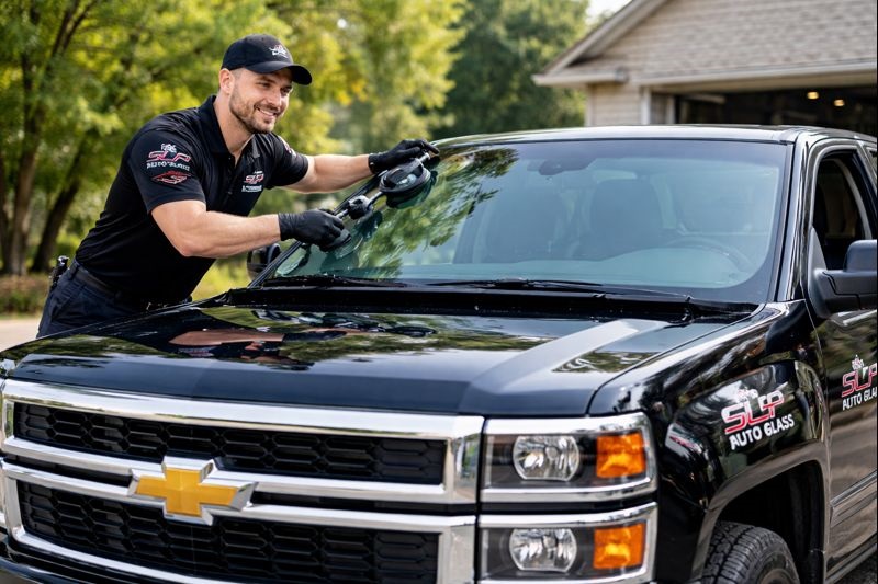 Chevrolet windshield replacement by SLP Auto Glass technician in Denver Colorado