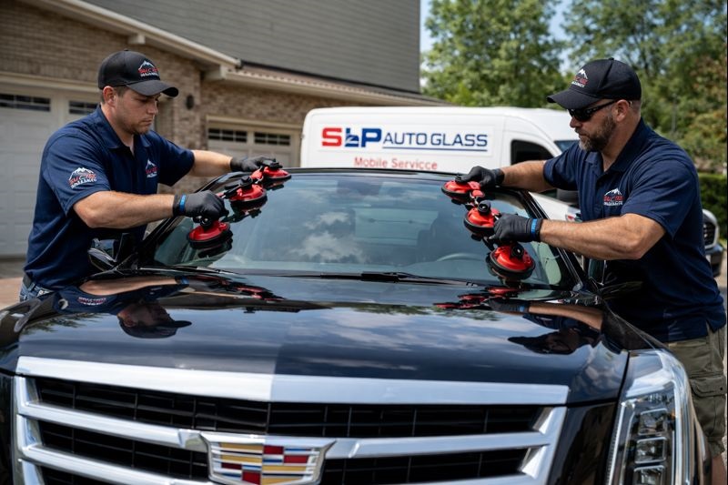 Free mobile Cadillac windshield replacement by SLP Auto Glass in Lakewood and Denver Colorado