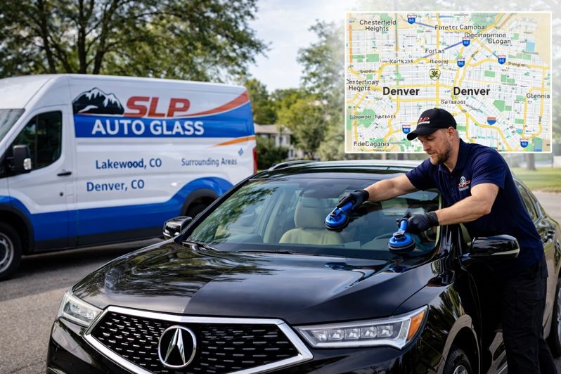Mobile auto glass service by SLP Auto Glass serving Lakewood and Denver CO