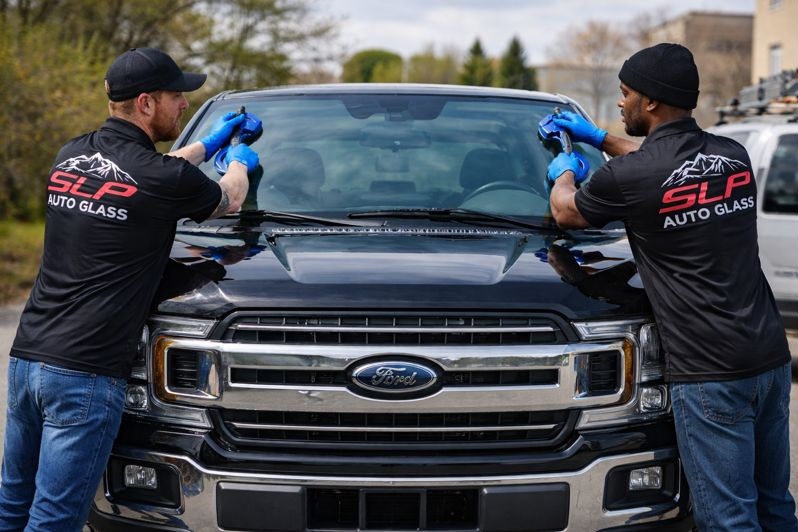 Ford F-150 windshield replacement completed by SLP Auto Glass mobile technicians
