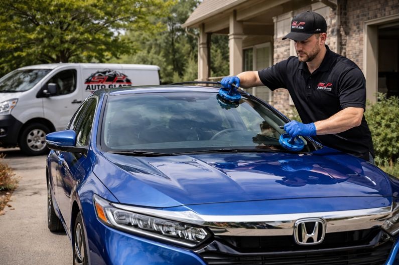 Honda Accord windshield replacement by SLP Auto Glass technician