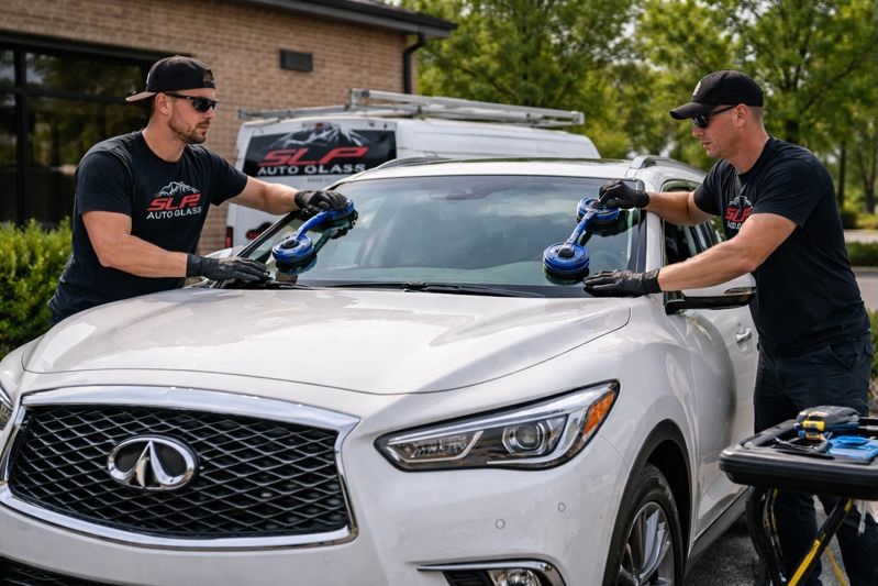 Infiniti windshield replacement by SLP Auto Glass technicians