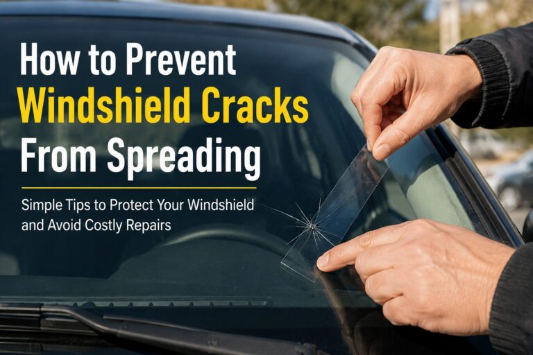 Windshield crack repair on a car windshield by SLP Autoglass technician