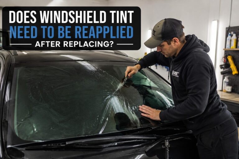 Windshield tint reapplied after windshield replacement at SLP Autoglass