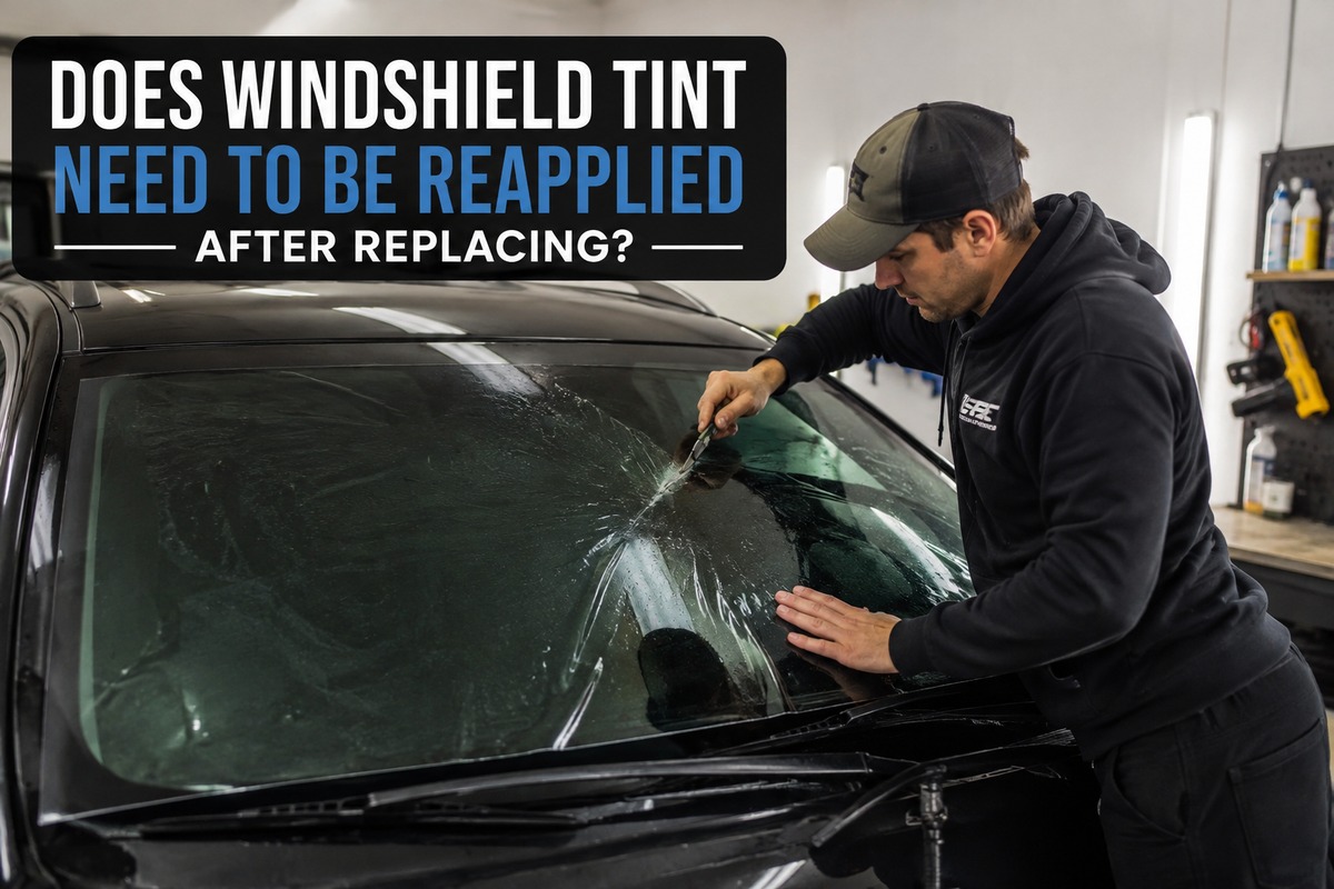 Windshield tint reapplied after windshield replacement at SLP Autoglass