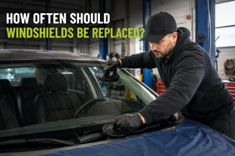 SLP Autoglass technician performing windshield replacement